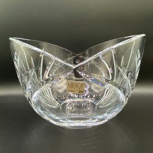 Mikasa Slovenia Crystal Glass Bowl – Wave Rim Cut Design Centerpiece